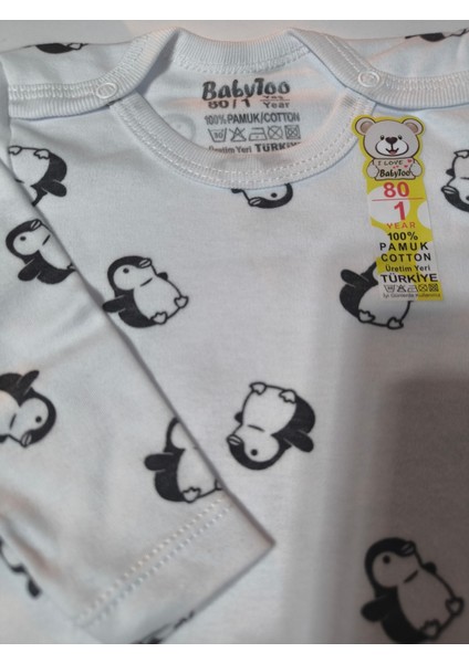 Kız Erkek Çocuk Bebek Uzun Kollu Çıtçıtlı Body-Badi %100 Pamuk 1-2-3-4-5-6 Yaş