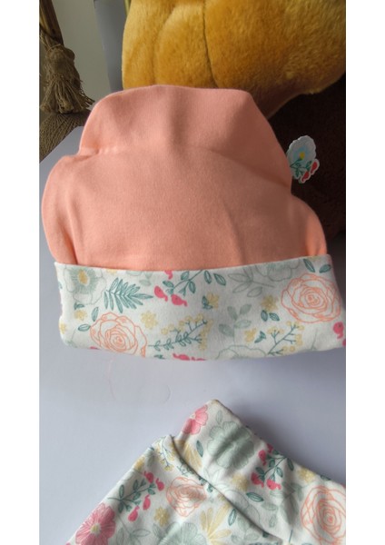 Erkek-Kız Bebek Omuz Genişletmeli Çıtçıtlı Body Pijama Bere Takımı, %100 Pamuk , Modern Tasarım