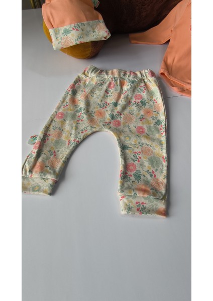 Erkek-Kız Bebek Omuz Genişletmeli Çıtçıtlı Body Pijama Bere Takımı, %100 Pamuk , Modern Tasarım