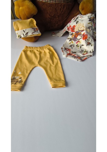 Erkek-Kız Bebek Omuz Genişletmeli Çıtçıtlı Body Pijama Bere Takımı, %100 Pamuk , Modern Tasarım fiyatları