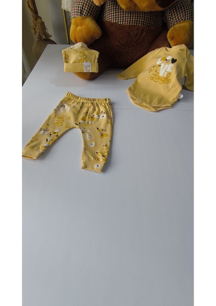 Erkek-Kız Bebek Omuz Genişletmeli Çıtçıtlı Body Pijama Bere Takımı, %100 Pamuk , Modern Tasarım fiyatları