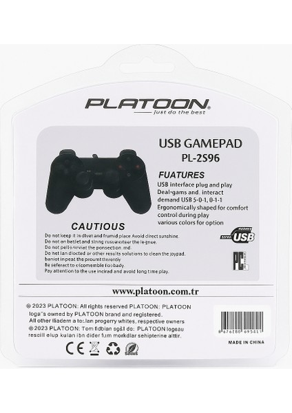PL-2596 USB Kablolu Oyun Kolu Gamepad Joystick Pc Uyumlu modelleri