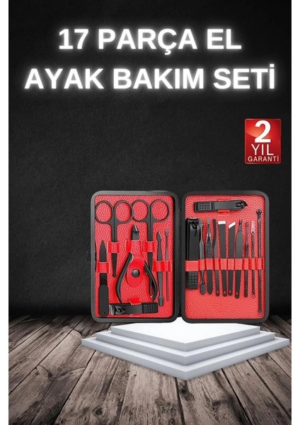 17 Parça Manikür Seti Taşınabilir Özel Çantalı El ve Ayak Bakımı Tırnak Batığı Temizleme fiyatları