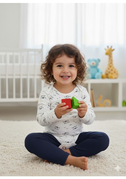 Uzun Kollu Çıtçıtlı Body-Badi %100 Pamuk 3.5-4-5-6 Yaş