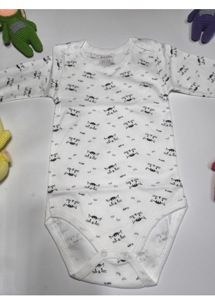 Uzun Kollu Çıtçıtlı Body-Badi %100 Pamuk 3.5-4-5-6 Yaş indirimleri