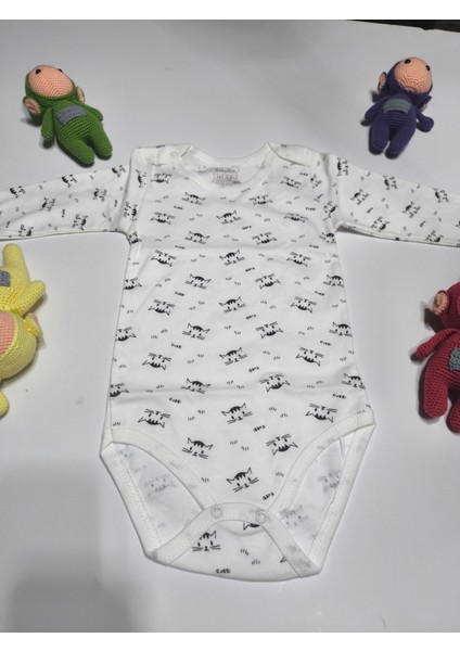 Uzun Kollu Çıtçıtlı Body-Badi %100 Pamuk 3.5-4-5-6 Yaş