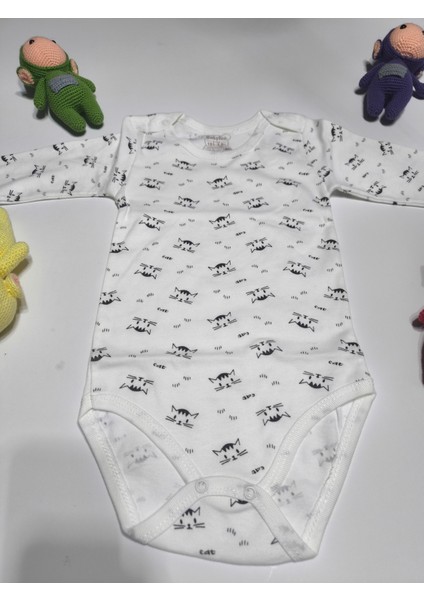 Uzun Kollu Çıtçıtlı Body-Badi %100 Pamuk 3.5-4-5-6 Yaş