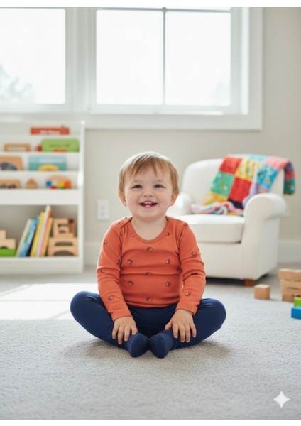 Kız Erkek Çocuk Bebek Uzun Kollu Çıtçıtlı Body-Badi %100 Pamuk 3.5-4-5-6 Yaş