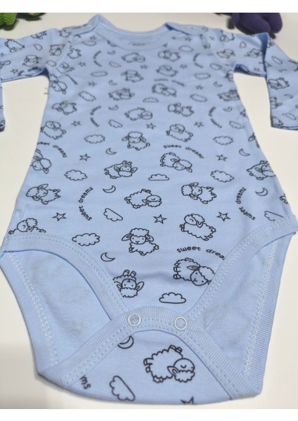 Kız Erkek Çocuk Bebek Uzun Kollu Çıtçıtlı Body-Badi %100 Pamuk 3.5-4-5-6 Yaş