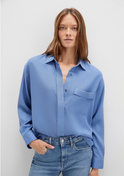 Mavi Tencel Tm Liyosel Gömlek 1211354-86802 fırsatları