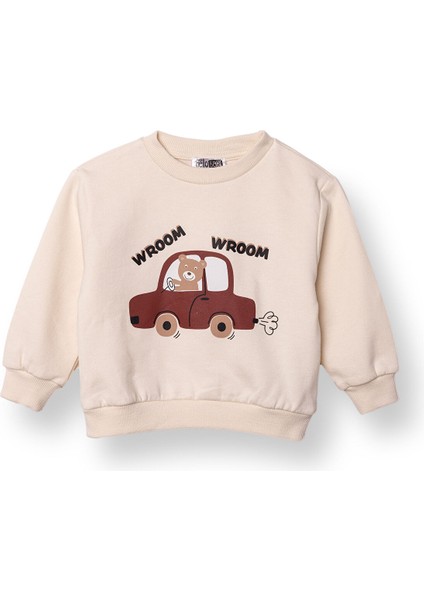 Erkek Bebek Sweatshirt Şardonlu Iki Iplik Bisiklet Yaka Uzun Kol