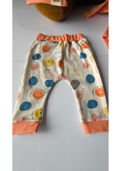 Erkek-Kız Bebek Omuz Genişletmeli Çıtçıtlı Body Pijama Bere Takımı, %100 Pamuk , Modern Tasarım