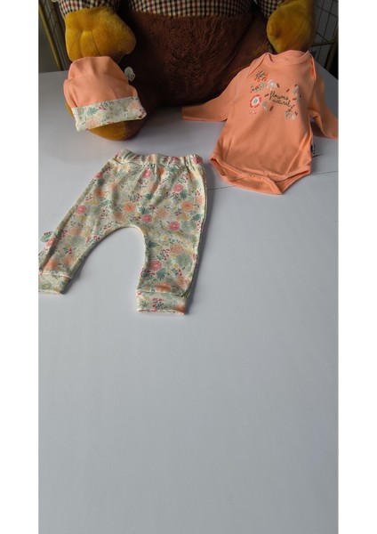 Erkek-Kız Bebek Omuz Genişletmeli Çıtçıtlı Body Pijama Bere Takımı, %100 Pamuk , Modern Tasarım fiyatları