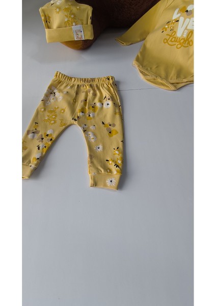 Erkek-Kız Bebek Omuz Genişletmeli Çıtçıtlı Body Pijama Bere Takımı, %100 Pamuk , Modern Tasarım modelleri