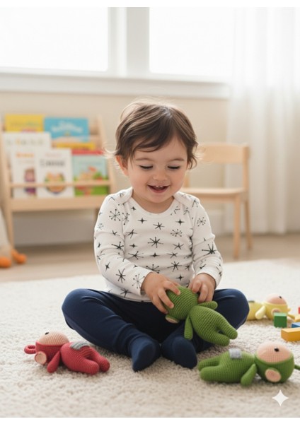 Kız Erkek Çocuk Bebek Uzun Kollu Çıtçıtlı Body-Badi %100 Pamuk 3.5-4-5-6 Yaş