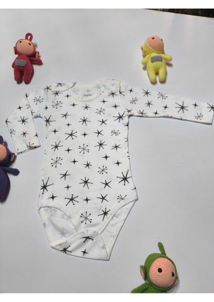 Kız Erkek Çocuk Bebek Uzun Kollu Çıtçıtlı Body-Badi %100 Pamuk 3.5-4-5-6 Yaş fırsatları