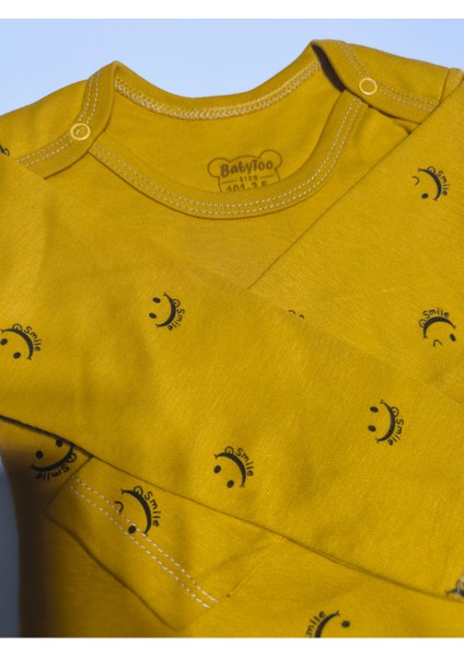 Kız Erkek Çocuk Bebek Uzun Kollu Çıtçıtlı Body-Badi %100 Pamuk 3.5-4-5-6 Yaş