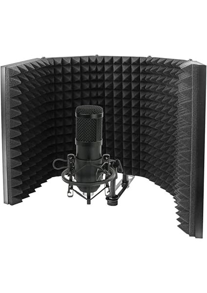 Katlanabil Ayarlanabil Ses Emici Vokal Panel Taşınabil Akustik Izolasyon Mikrofonu Ses Geçirmez Plaka Siyah fiyatları