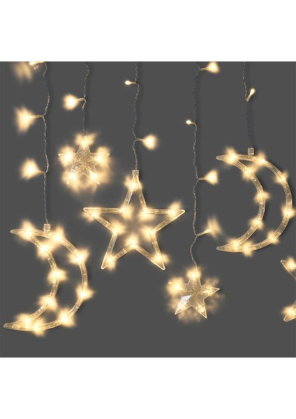 Ramazan Temalı Pilli Perde LED Gün Işığı Hilal Ay Yıldız 19 cm fiyatları