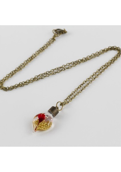 Sulu Çiçek Fanus Canlı Kolye