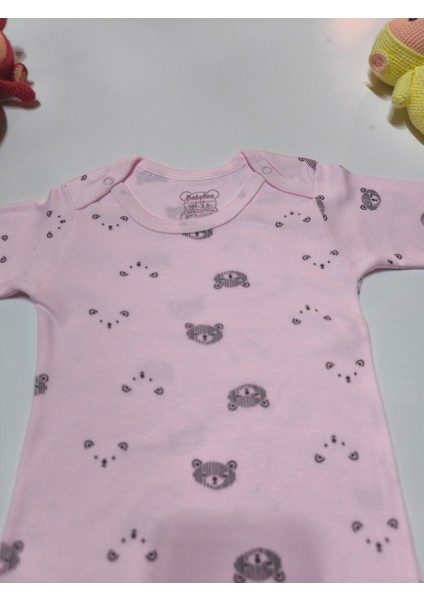 Çocuk Bebek Uzun Kollu Çıtçıtlı Body-Badi %100 Pamuk Nefes Alabilen Kumaş 3.5-4-5-6 Yaş
