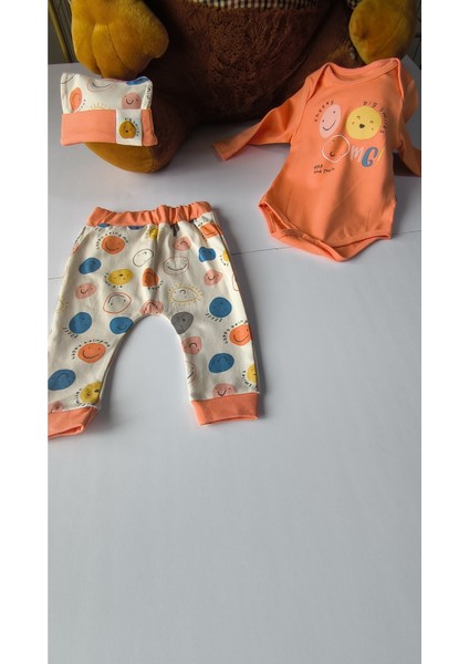 Erkek-Kız Bebek Omuz Genişletmeli Çıtçıtlı Body Pijama Bere Takımı, %100 Pamuk , Modern Tasarım fiyatları