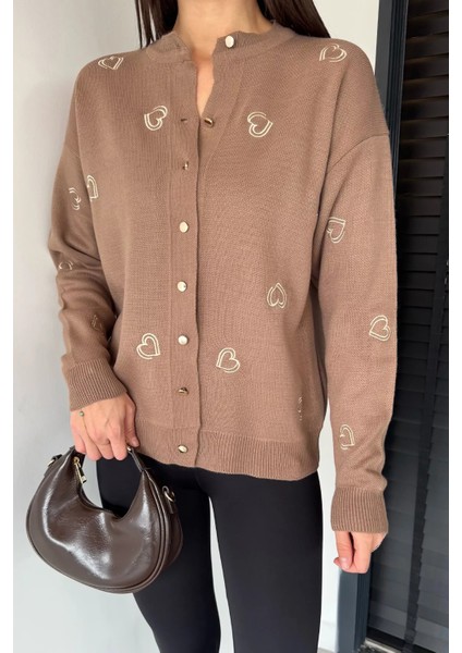 Kalp Nakışlı Kadın Triko Hırka (S-M-L Uyumludur) P-00018884 modelleri