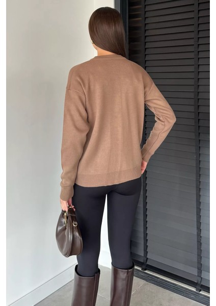 Kalp Nakışlı Kadın Triko Hırka (S-M-L Uyumludur) P-00018884 fırsatları