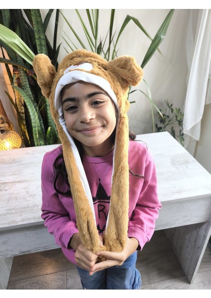 Çocuk Uzun Ponponlu Kaliteli Peluş Figürlü Kulakları Oynayan Hareketli Sesli Kışlık Bere modelleri