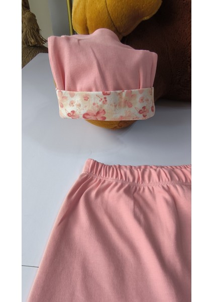 Erkek-Kız Bebek Omuz Genişletmeli Çıtçıtlı Body Pijama Bere Takımı, %100 Pamuk , Modern Tasarım