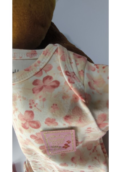 Erkek-Kız Bebek Omuz Genişletmeli Çıtçıtlı Body Pijama Bere Takımı, %100 Pamuk , Modern Tasarım