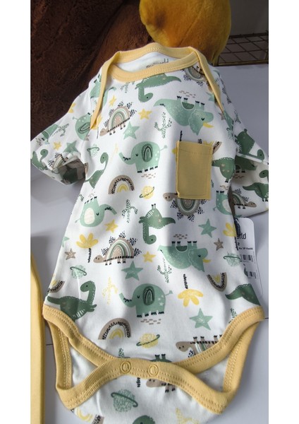 Erkek-Kız Bebek Omuz Genişletmeli Çıtçıtlı Body Pijama Bere Takımı, %100 Pamuk , Modern Tasarım modelleri