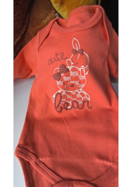 Erkek-Kız Bebek Omuz Genişletmeli Çıtçıtlı Body Pijama Bere Takımı, %100 Pamuk , Modern Tasarım