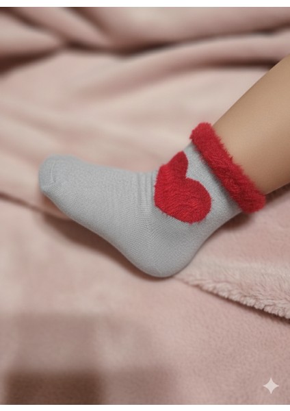 Kız Çocuk Peluş Detaylı Çorap Yumuşacık Nefes Alabilir Terletmez
