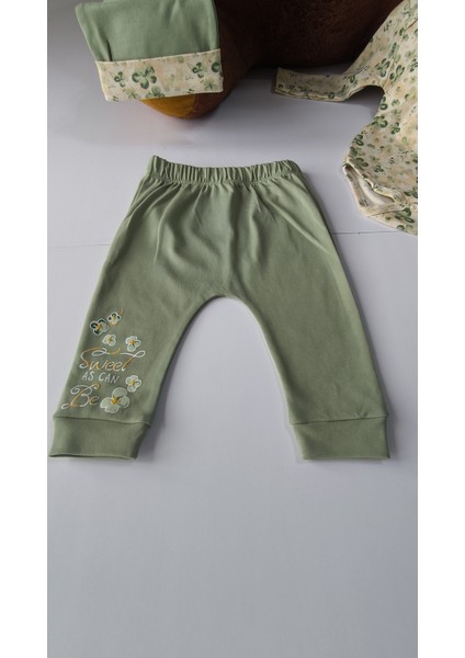 Erkek-Kız Bebek Omuz Genişletmeli Çıtçıtlı Body Pijama Bere Takımı, %100 Pamuk , Modern Tasarım