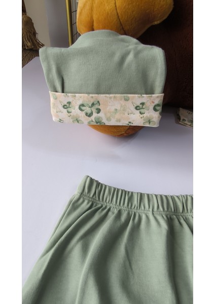 Erkek-Kız Bebek Omuz Genişletmeli Çıtçıtlı Body Pijama Bere Takımı, %100 Pamuk , Modern Tasarım