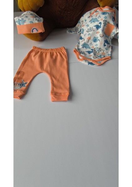 Erkek-Kız Bebek Omuz Genişletmeli Çıtçıtlı Body Pijama Bere Takımı, %100 Pamuk , Modern Tasarım modelleri