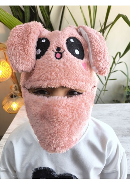 Kız Erkek Unisex Kendinden Boyunluklu Bere Peluş Figürlü Yumuşak Kulak Korumalı Gülkurusu modelleri