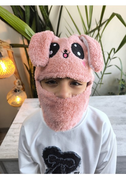 Kız Erkek Unisex Kendinden Boyunluklu Bere Peluş Figürlü Yumuşak Kulak Korumalı Gülkurusu fırsatları