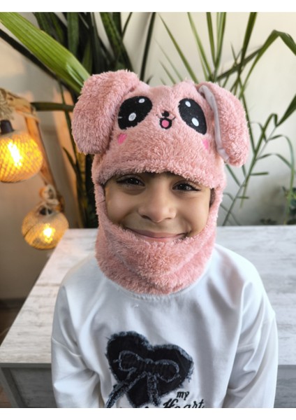 Kız Erkek Unisex Kendinden Boyunluklu Bere Peluş Figürlü Yumuşak Kulak Korumalı Gülkurusu indirimleri