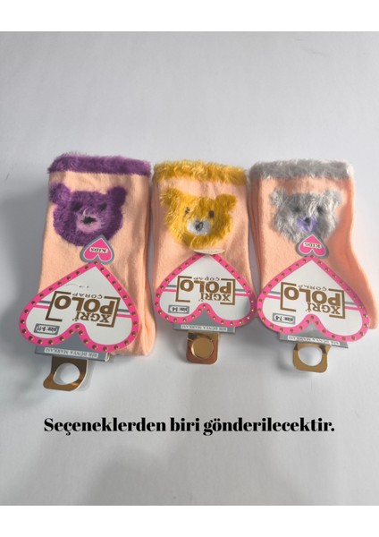 Kız Çocuk Peluş Detaylı Çorap Yumuşacık Nefes Alabilir Terletmez