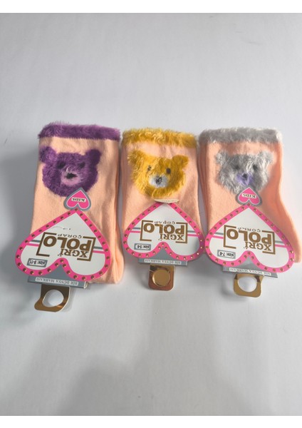 Kız Çocuk Peluş Detaylı Çorap Yumuşacık Nefes Alabilir Terletmez indirimleri