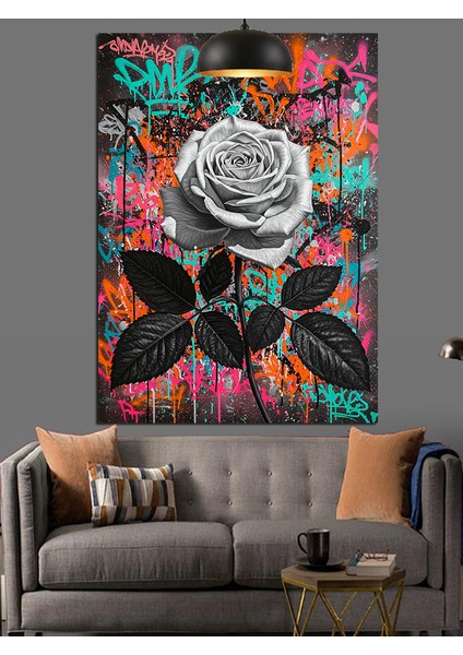 Tek Bir Beyaz Gül Dekoratif Kanvas - Mdf Ahşap Tablo modelleri