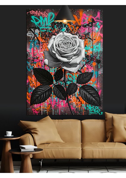 Tek Bir Beyaz Gül Dekoratif Kanvas - Mdf Ahşap Tablo indirimleri