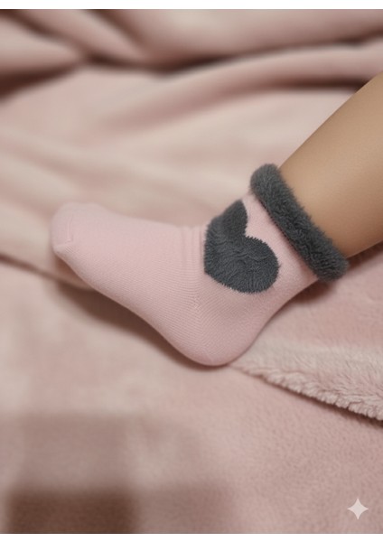 Kız Çocuk Peluş Detaylı Çorap Yumuşacık Nefes Alabilir Terletmez