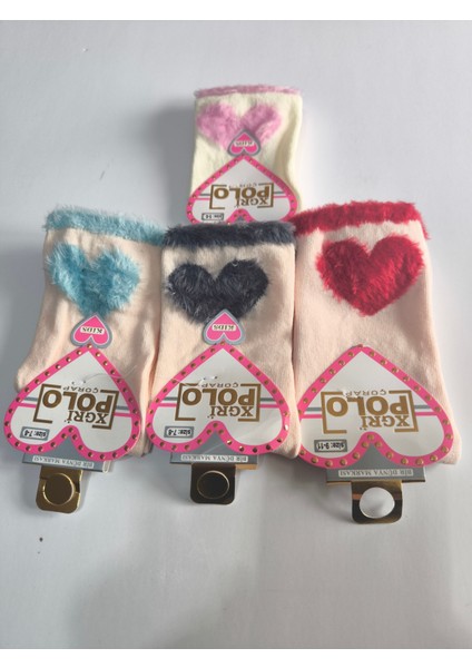 Kız Çocuk Peluş Detaylı Çorap Yumuşacık Nefes Alabilir Terletmez