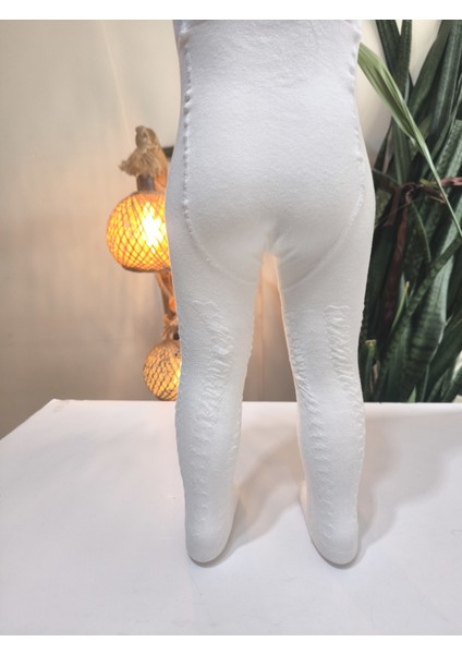 Kız Bebek Çocuk Külotlu Çorap Pamuklu Terletmez Canlı Renkler Kendinden Dokulu Ekru Tekli fırsatları