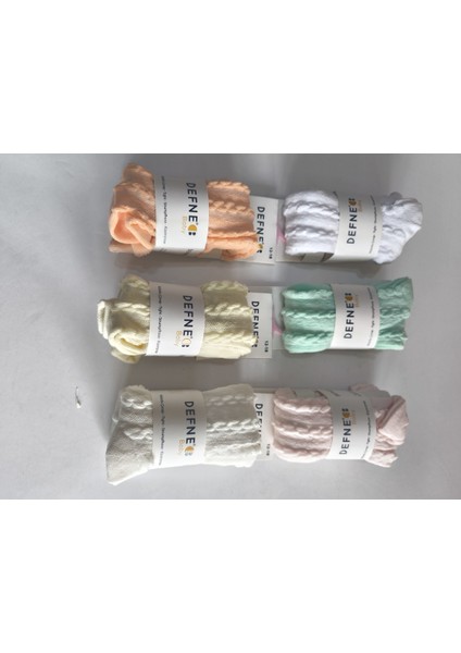 Kız Bebek Çocuk Külotlu Çorap Pamuklu Terletmez Canlı Renkler Kendinden Dokulu Ekru Tekli