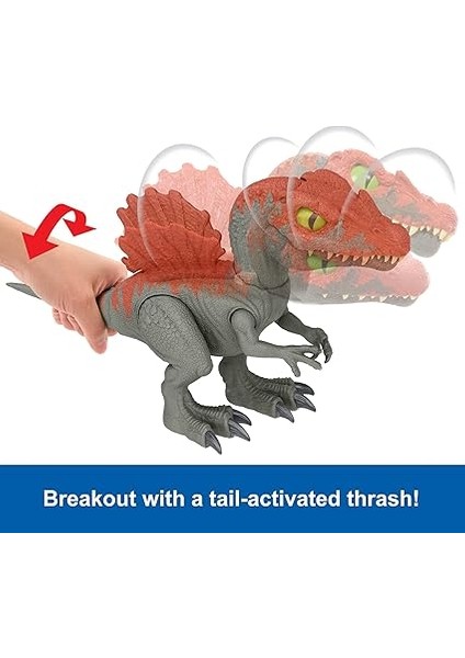 Jurassic World Cage Crasher Spinosaurus Dinozor Aksiyon Figürü ve Kutudan Çıkarma Oyuncağı, Kum ve Jel ve Hamur, Breakout & Discovery & Rescue Play fırsatları