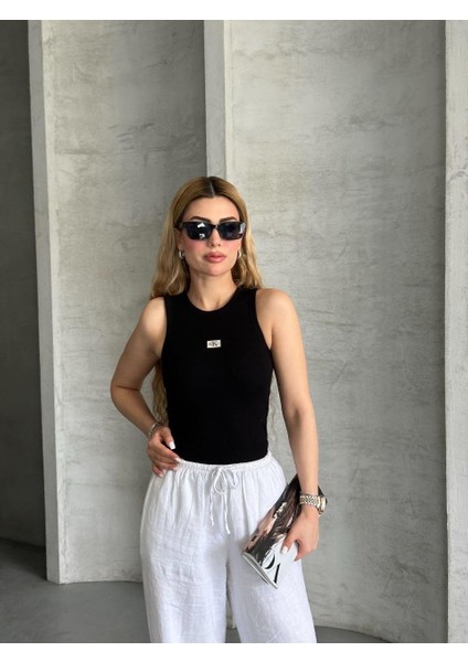 Clvn Kln Sıfır Kol Nakış Detaylı Atlet